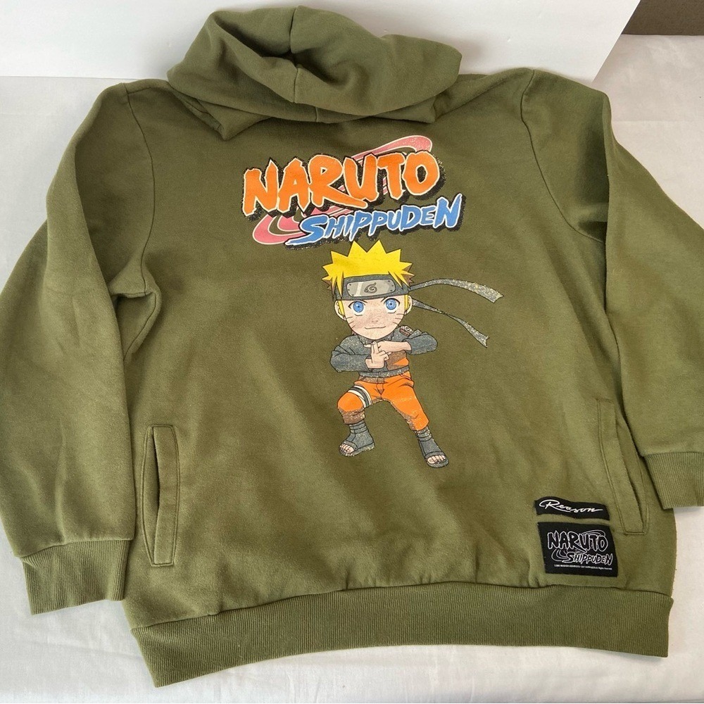 Reason Naruto Shippuden Kids Hoodie - Olive Size XL.
